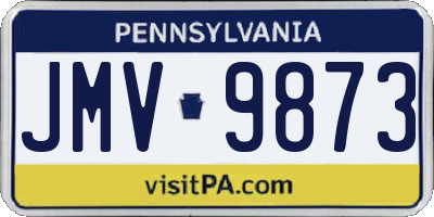 PA license plate JMV9873
