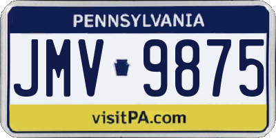 PA license plate JMV9875