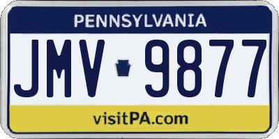 PA license plate JMV9877