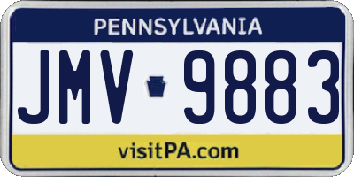 PA license plate JMV9883