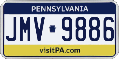 PA license plate JMV9886