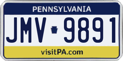 PA license plate JMV9891