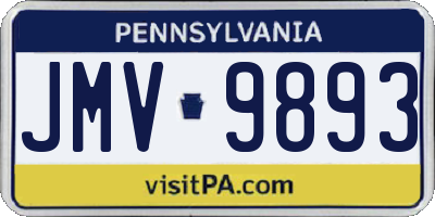PA license plate JMV9893