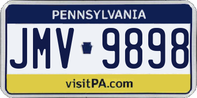 PA license plate JMV9898