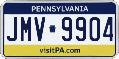 PA license plate JMV9904