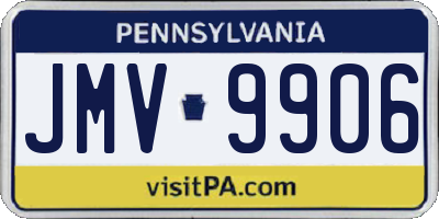PA license plate JMV9906