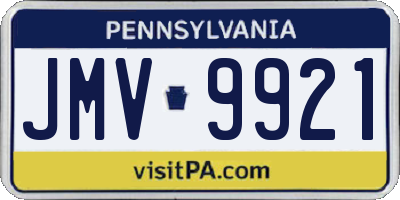 PA license plate JMV9921