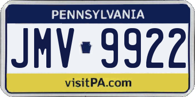 PA license plate JMV9922