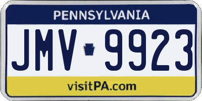 PA license plate JMV9923