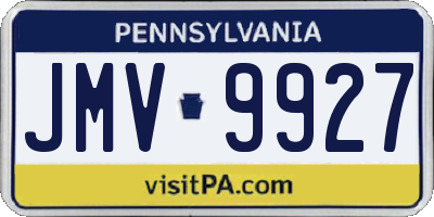 PA license plate JMV9927