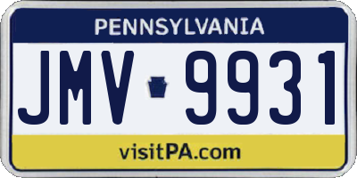PA license plate JMV9931