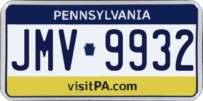 PA license plate JMV9932