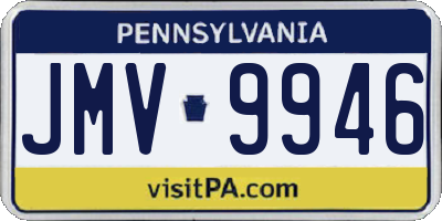 PA license plate JMV9946