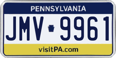 PA license plate JMV9961