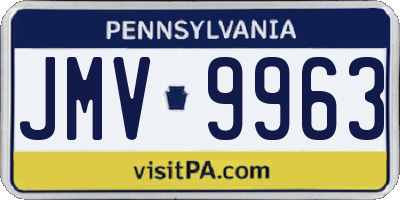 PA license plate JMV9963