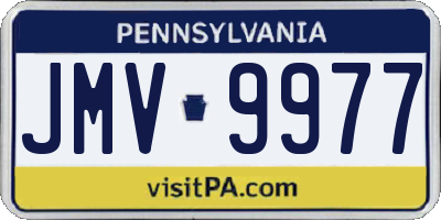 PA license plate JMV9977
