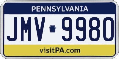 PA license plate JMV9980