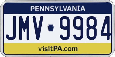 PA license plate JMV9984