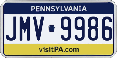PA license plate JMV9986