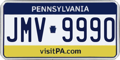 PA license plate JMV9990
