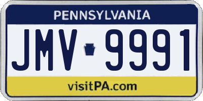 PA license plate JMV9991