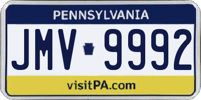 PA license plate JMV9992