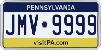 PA license plate JMV9999