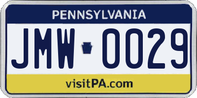 PA license plate JMW0029