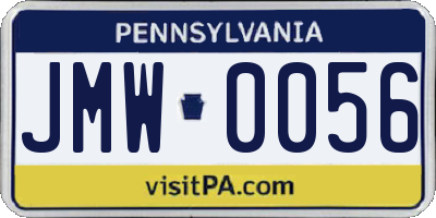 PA license plate JMW0056