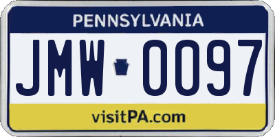 PA license plate JMW0097