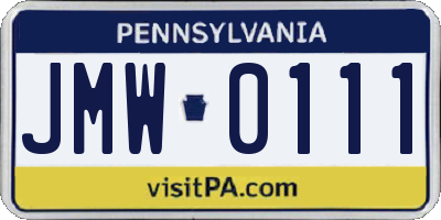 PA license plate JMW0111