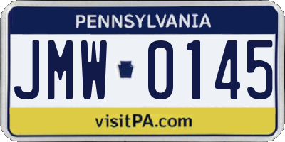 PA license plate JMW0145