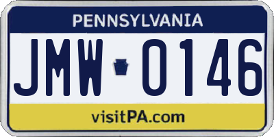PA license plate JMW0146
