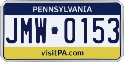 PA license plate JMW0153