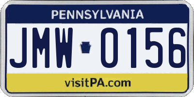PA license plate JMW0156