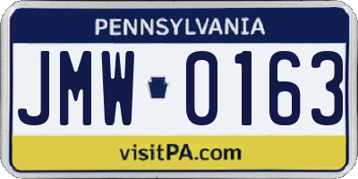 PA license plate JMW0163