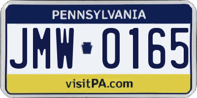 PA license plate JMW0165