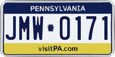 PA license plate JMW0171