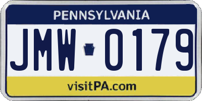 PA license plate JMW0179
