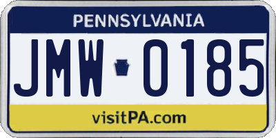 PA license plate JMW0185