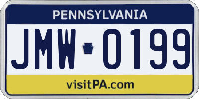 PA license plate JMW0199
