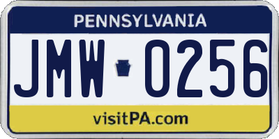 PA license plate JMW0256