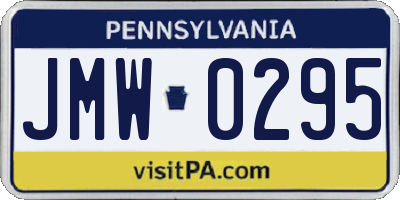 PA license plate JMW0295