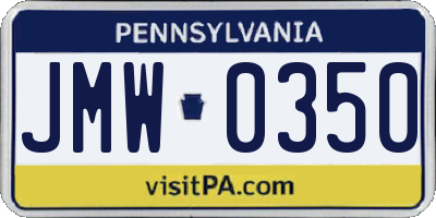 PA license plate JMW0350