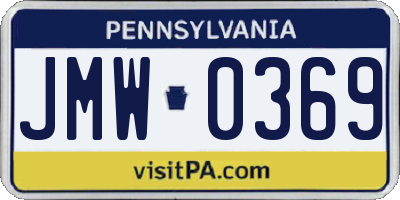 PA license plate JMW0369