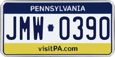 PA license plate JMW0390
