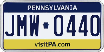 PA license plate JMW0440