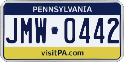 PA license plate JMW0442