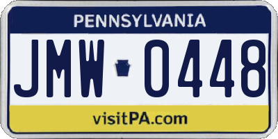 PA license plate JMW0448