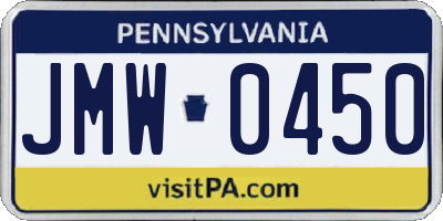 PA license plate JMW0450